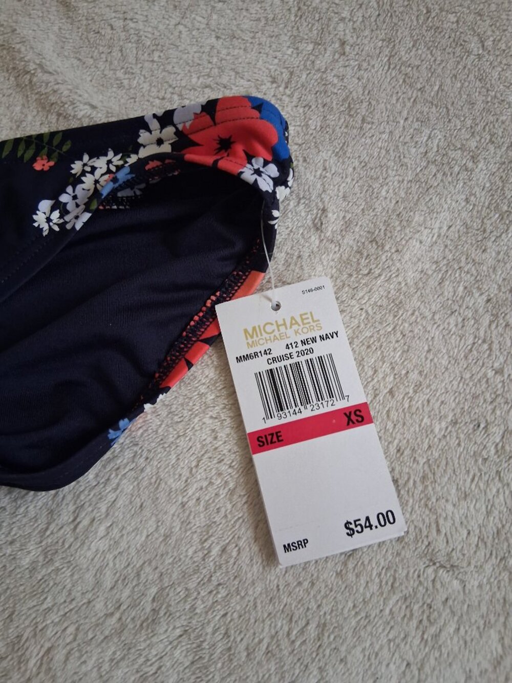 Michael Michael Kors NWOT Women's XS Navy Floral Two Piece Bandeau Swimsuit - Picture 10 of 16